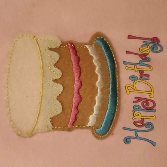 NWT Girl's XSmall 4/5 Pink Happy Birthday T-Shirt - Picture 4 of 4